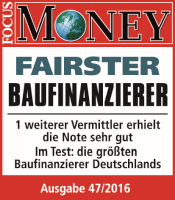 Dezember 2016: ACCEDO zum fünften Mal in Folge als fairster Baufinanzierer Deutschlands ausgezeichnet