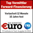 Top-Vermittler Forward-Finanzierung 10 Jahre