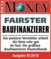 November 2018: ACCEDO wurde zum 7. Mal in Folge als fairster Baufinanzierer Deutschlands ausgezeichnet